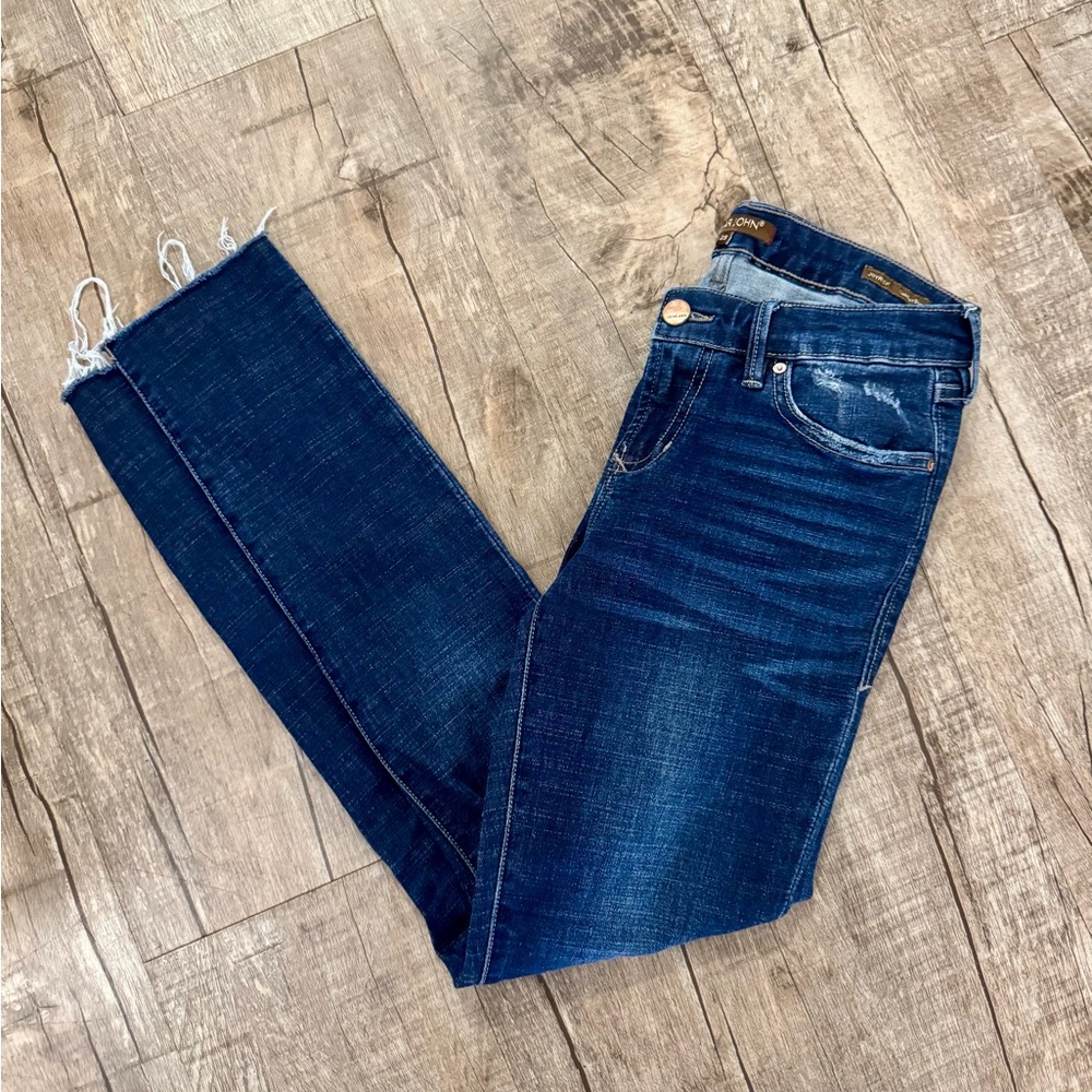 Dear‎ John Joyrich Skinny Jeans Women's 25 Dark Wash Distressed Raw Hem